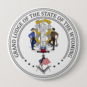 Badge Rond 10 Cm Gîte de franc-maçonnerie de l'état du Wyoming