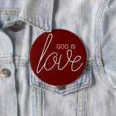 Badge Rond 10 Cm God Is Love Modern Christian (En situation)