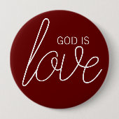 Badge Rond 10 Cm God Is Love Modern Christian (Devant)