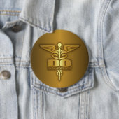 Badge Rond 10 Cm Gold Caduceus (DO) (En situation)