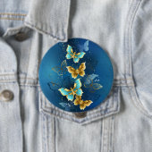 Badge Rond 10 Cm Golden butterflies (En situation)