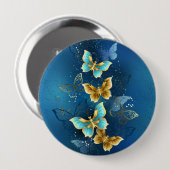 Badge Rond 10 Cm Golden butterflies (Devant & derrière)