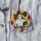 Badge Rond 10 Cm Golf C'est mon joueur principal Bouton jaune rouge (En situation)