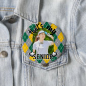 Badge Rond 10 Cm Golf C'est mon joueur principal Bouton jaune vert (En situation)