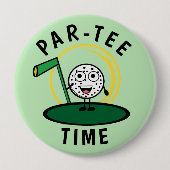 Badge Rond 10 Cm Golfers Par-Tee Time (Devant)