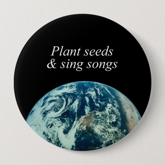 Badge Rond 10 Cm Graines plantes et chansons (Devant)
