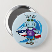 Badge Rond 10 Cm GRAND bouton BLEU de vague bleue (Devant & derrière)