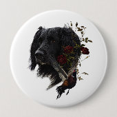 Badge Rond 10 Cm Grand Munsterlander avec faisan (Devant)