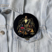 Badge Rond 10 Cm Graphique de groupe triangulaire Adam noir (En situation)