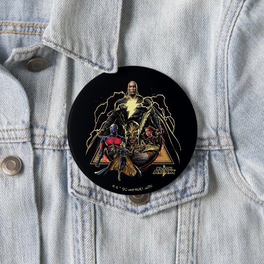 Badge Rond 10 Cm Graphique de groupe triangulaire Adam noir (En situation)