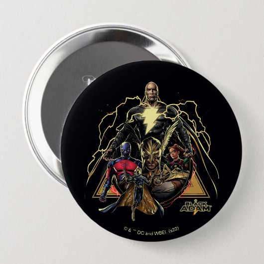 Badge Rond 10 Cm Graphique de groupe triangulaire Adam noir (Devant & derrière)