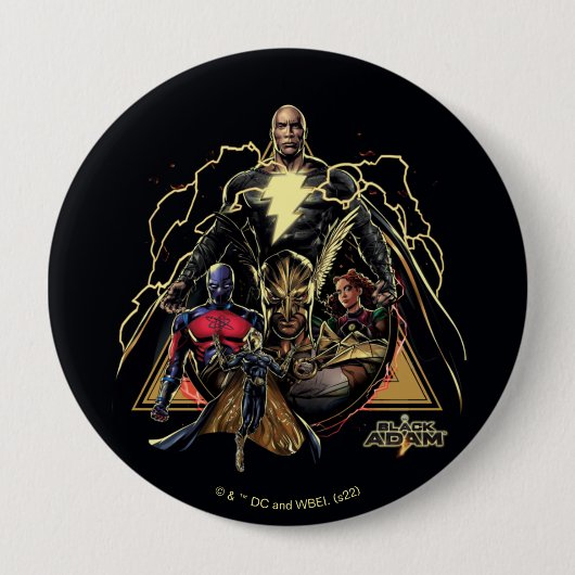 Badge Rond 10 Cm Graphique de groupe triangulaire Adam noir (Devant)