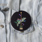 Badge Rond 10 Cm Grenouille carrousel (En situation)