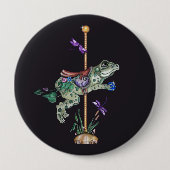 Badge Rond 10 Cm Grenouille carrousel (Devant)