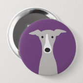 Badge Rond 10 Cm Greyhound mignon, Greyhound italien ou Chien Whipp (Devant & derrière)