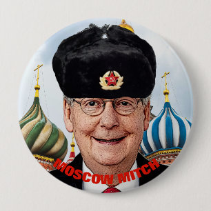 Badge Rond 10 Cm Grimacerie de Moscou Mitch McConnell