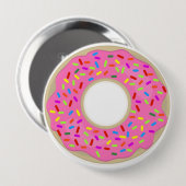 Badge Rond 10 Cm Grosse truite rose givrée (Devant & derrière)