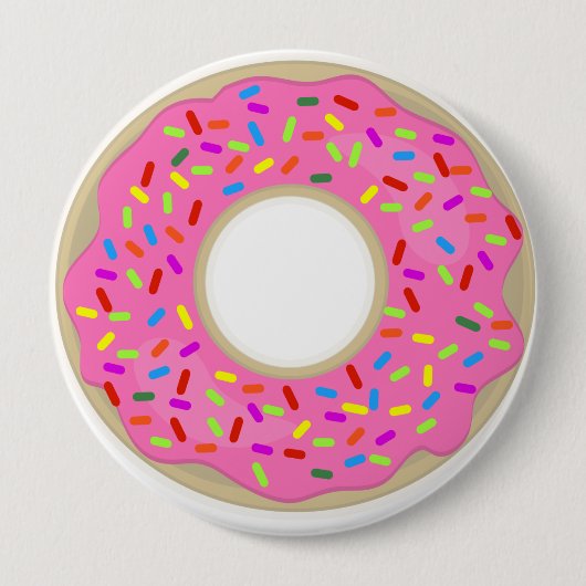 Badge Rond 10 Cm Grosse truite rose givrée (Devant)