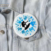 Badge Rond 10 Cm Grunge surfer (En situation)