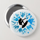 Badge Rond 10 Cm Grunge surfer (Devant & derrière)