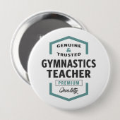 Badge Rond 10 Cm Gymnastique Enseignant Logo Cadeaux. (Devant & derrière)