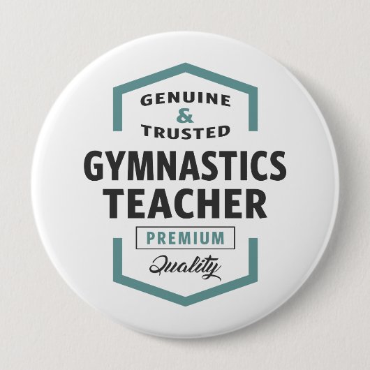 Badge Rond 10 Cm Gymnastique Enseignant Logo Cadeaux. (Devant)