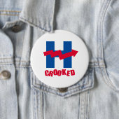 Badge Rond 10 Cm H TORDU - - Anti-Hillary - (En situation)