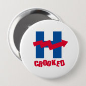 Badge Rond 10 Cm H TORDU - - Anti-Hillary - (Devant & derrière)