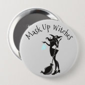 Badge Rond 10 Cm Halloween 2020, masquer les sorcières (Devant & derrière)