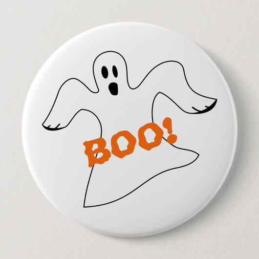 Badge Rond 10 Cm Halloween Boo Ghost (Devant)