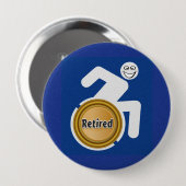 Badge Rond 10 Cm Handicapés à la retraite (Devant & derrière)