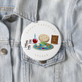 Badge Rond 10 Cm Happy Passover Plate Kosher Pesach (En situation)