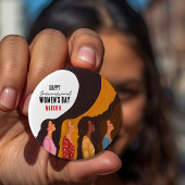 Badge Rond 10 Cm Happy Women's Day Sunset Women Profile Button