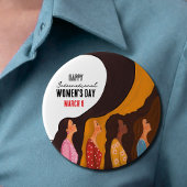 Badge Rond 10 Cm Happy Women's Day Sunset Women Profile Button