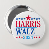 Badge Rond 10 Cm Harris et Walz 2024 (Devant & derrière)