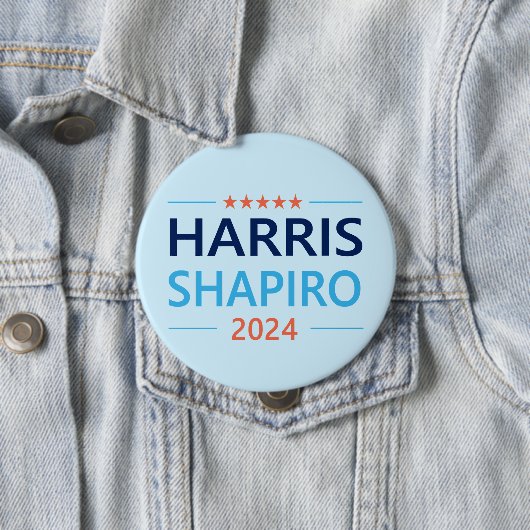 Badge Rond 10 Cm Harris Shapiro 2024 Kamala Harris Democrat (En situation)