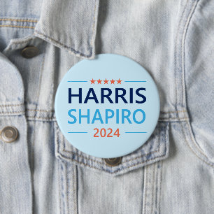 Badge Rond 10 Cm Harris Shapiro 2024 Kamala Harris Democrat