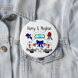 Badge Rond 10 Cm Harry et mariage de Meghan, le 19 mai 2018