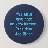 Badge Rond 10 Cm Hate No Safe Harbor - Joe Biden Hommes (Devant)