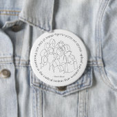 Badge Rond 10 Cm Hebrew: Feminism is the Radical... Jewish Feminist (En situation)