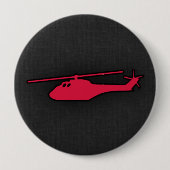 Badge Rond 10 Cm Hélicoptère rouge Crimson (Devant)