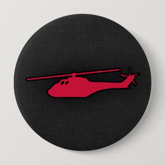 Badge Rond 10 Cm Hélicoptère rouge Crimson (Devant)