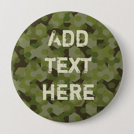 Badge Rond 10 Cm Hexagone géométrique Camouflage (Devant)