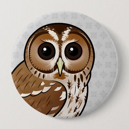 Badge Rond 10 Cm Hibou fauve de Birdorable (Devant)