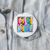 Badge Rond 10 Cm hillary 2016 pop art - - (En situation)