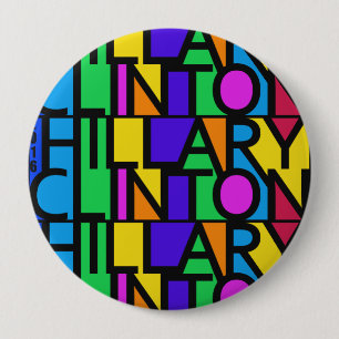 Badge Rond 10 Cm Hillary Clinton colorée 2016 boutons