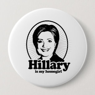 BADGE ROND 10 CM HILLARY EST MON HOMEGIRL - .PNG