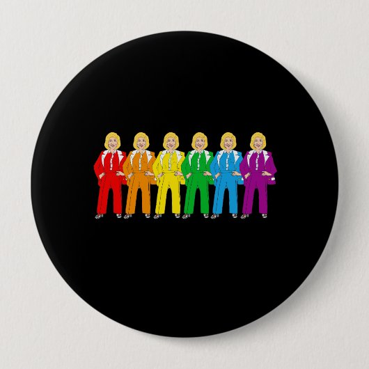 Badge Rond 10 Cm Hillary Pantsuit Pride - (Devant)
