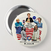 Badge Rond 10 Cm Hillary pour le président 2016 (Devant & derrière)
