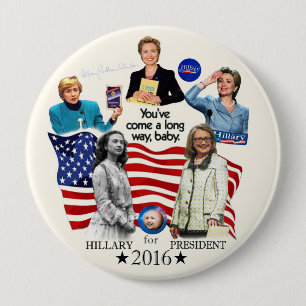 Badge Rond 10 Cm Hillary pour le président 2016